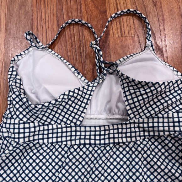 Kona Sol Navy & White Check Swim Tankini Sz Large - Picture 5 of 6